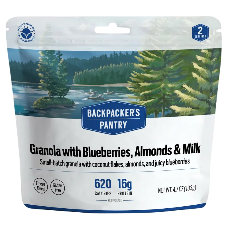 Granola with Blueberries, Almonds & Milk package, Backpacker's Pantry