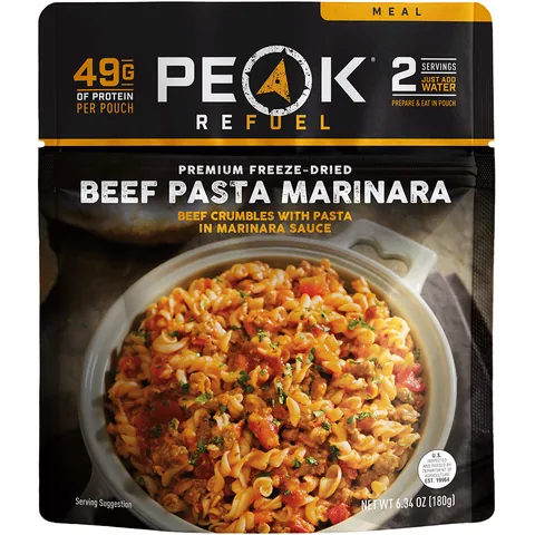 Beef Pasta Marinara package, Peak Refuel