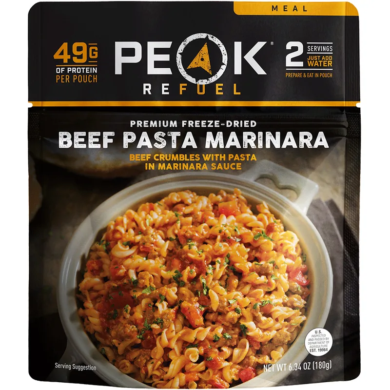 Beef Pasta Marinara package, Peak Refuel