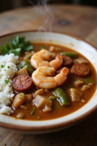 gluten free shrimp sausage gumbo