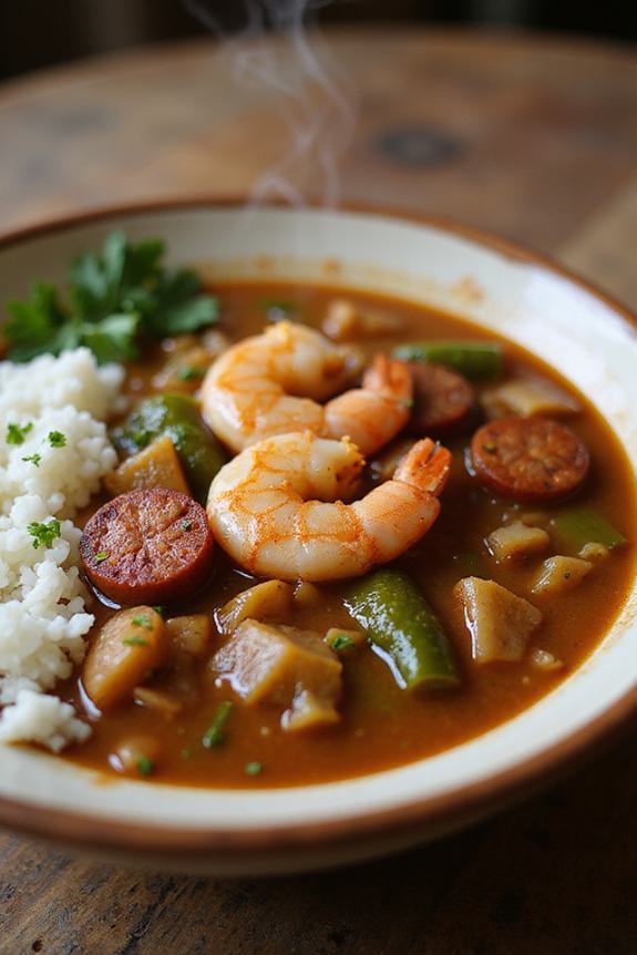 gluten free shrimp sausage gumbo