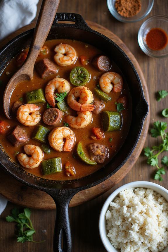 gluten free shrimp sausage gumbo