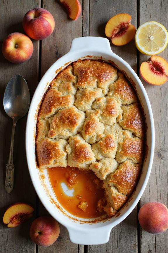 peach cobbler baking simplicity